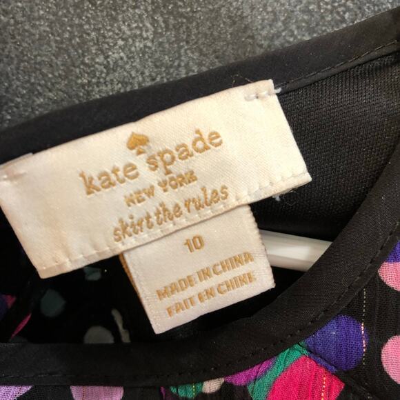 Kate Spade Multi-Colored Flutter Dress Sleeveless Keyhole Back Size 10 - Picture 4 of 6